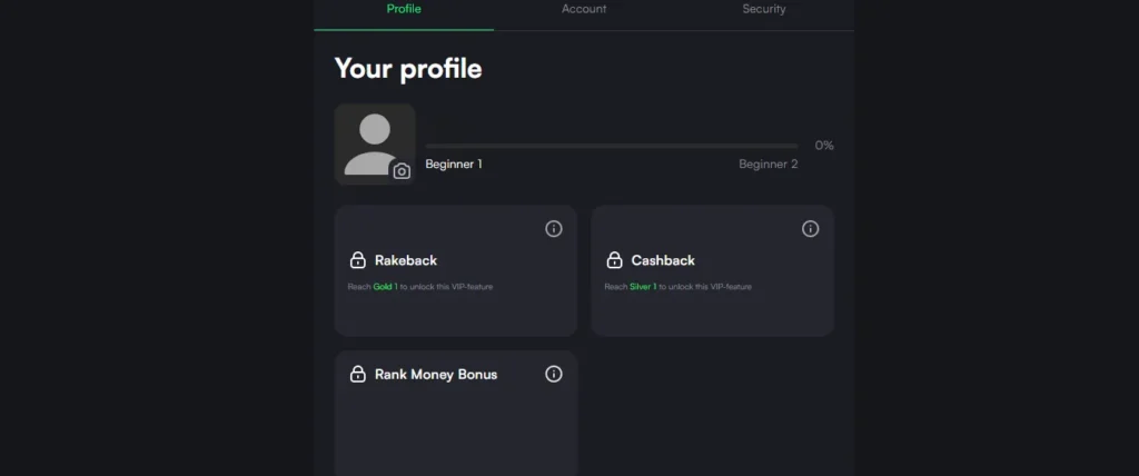 Trueluck account progress dashboard